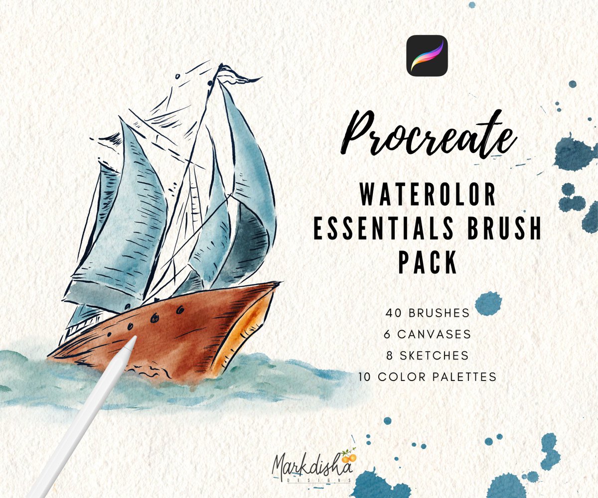 crmrkt.com/7pXXqv 
Watercolor Brushes for Procreate #procreate #procreatebrushes #DigitalAssets #digitalartists