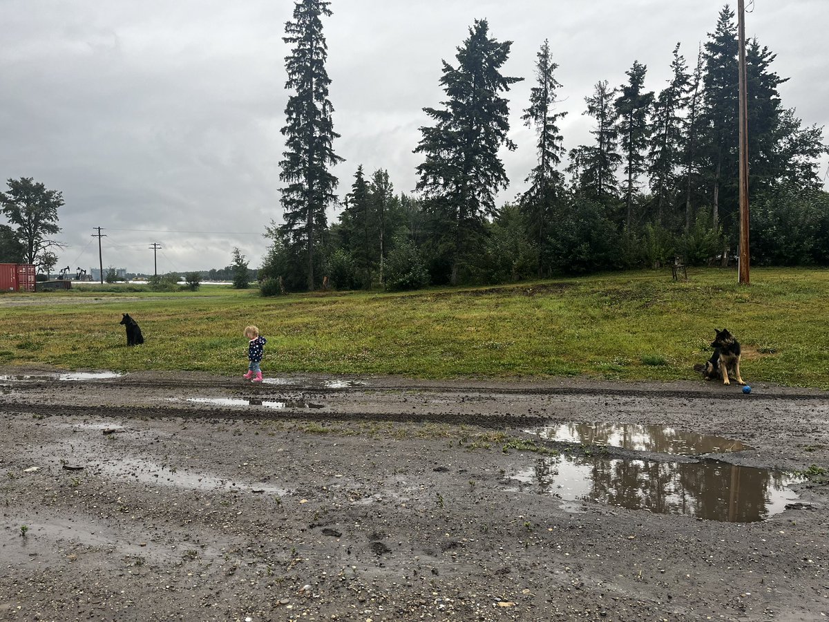 It’s a good day when you’re 2 and there’s finally puddles to splash in.
