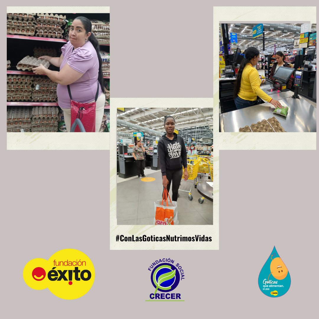 fun_crecer's tweet photo. Estas son algunas de las familias que fueron beneficiadas por nuestro convenio con el
@Fundacion_Exito durante el mes de junio. Sigamos ayudando juntos! ❣️ #ConLasGoticasNutrimosVidas https://t.co/D92WSJ1zwj