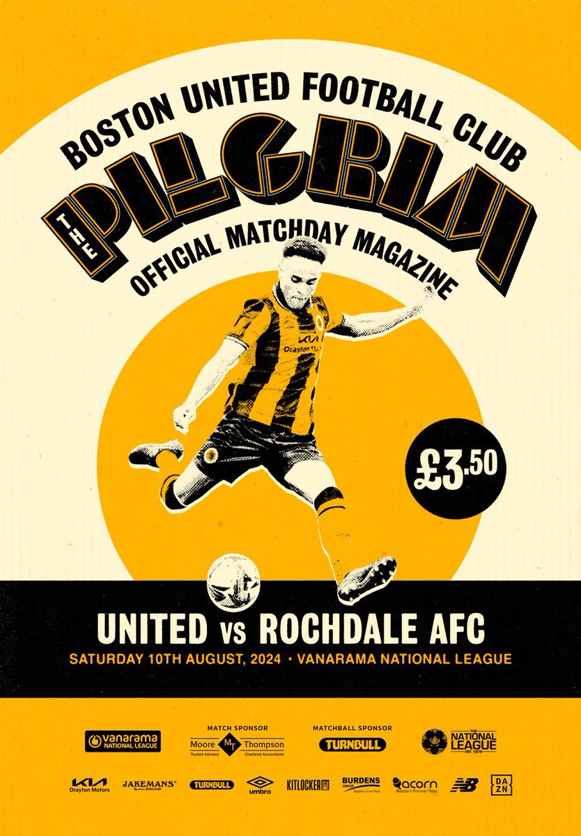 📚 THE PILGRIM: Saturday promises to be a momentous day for the club, so we asked <a href="/nick_appleyard_/">Nick Appleyard</a> to create a retro-inspired programme cover to mark the Pilgrims’ return to the National League. 

On sale (£3.50) from all the usual outlets: