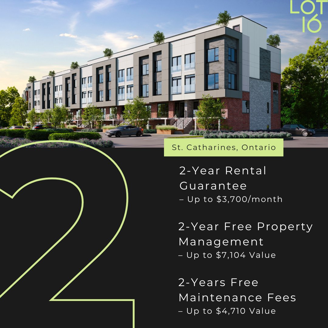 SphereDevelop's tweet image. 📍  #LOT16 Urban Townhomes 

Exclusive Investor Incentives! 
➡️ Guaranteed Rental Income
➡️ Free Maintenance Fees
➡️ Property Management Services
➡️ $5,000 Credit on Closing

Register now: lotsixteen.ca