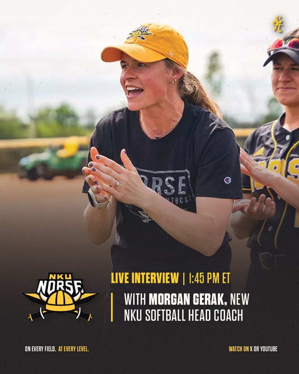 SoftbalAmerica's tweet image. Join us LIVE as @Sydney_Supple chats with new NKU head coach Morgan Gerak 👏

⏰ 1:45 PM ET 
📺 X or YouTube 

@NKUNorseSB | @MorganNewport18