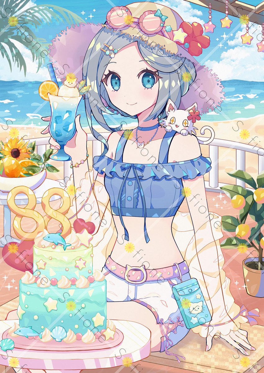 Fullchabi's tweet photo. 🫧 #一枚絵公開  #1枚絵公開 

🩵••┈┈┈┈┈┈┈┈••️🩵

               暑い夏は
     冷たぁい飲み物飲も〜！

     誕生日ケーキ美味しい🤤
      ほんとにありがとう🫶

️🩵••┈┈┈┈┈┈┈┈••️🩵

 #IRIAMライバーでも拡散されたい  #IRIAMライバーと繋がり隊 https://t.co/qhSWxxWoLi