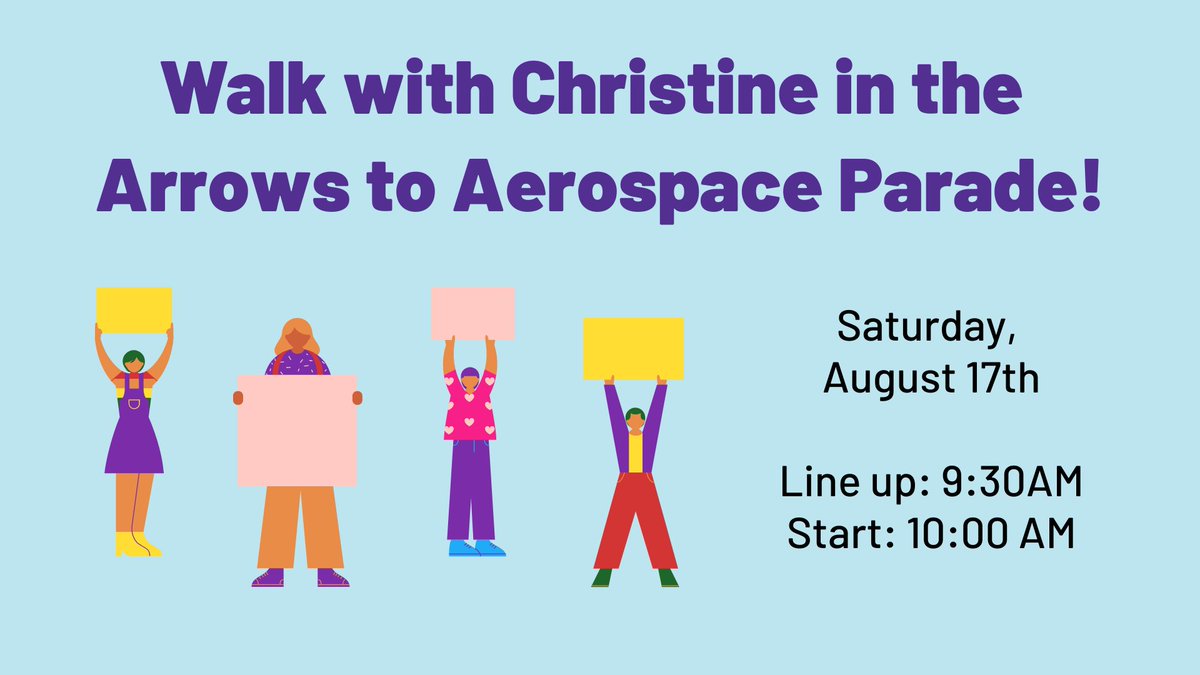 ClercForBPS's tweet photo. I'll be walking in the Bellevue Arrows to Aerospace Parade on Saturday, August 17th, at 10AM down W Mission Ave, in Olde Towne Bellevue, and I would LOVE for you to join me!  https://t.co/HekzOjJvOO

Bigger numbers make a big impression! Let's work together to strengthen BPS! https://t.co/M9VRO6lR5n
