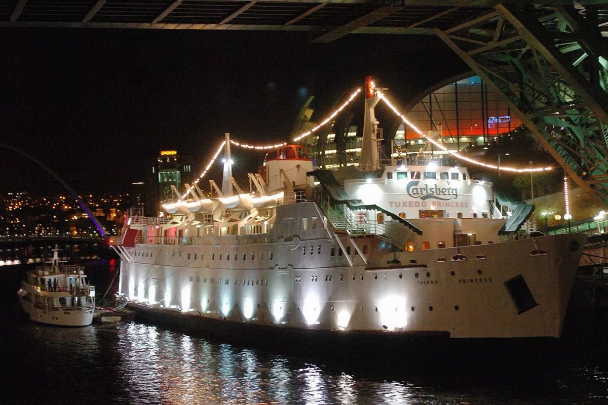The Tuxedo Princess moored on the Tyne during its farewell party, 2007.

Picture courtesy of Newcastle Chronicle.
