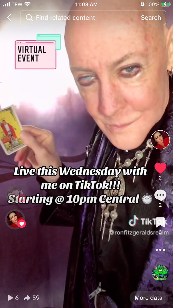 NakedGirlsRadio's tweet image. Live event tomorrow night with Master Illusionist @RonFitzgerald2  staring at 10pm Central time! #TikTok tiktok.com/t/ZPRons8LQ/