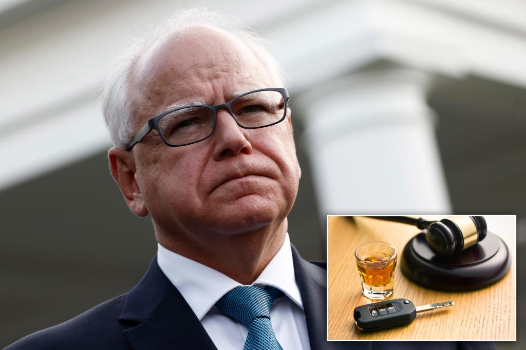 nypost's tweet photo. Tim Walz’ past DUI arrest for driving 96 mph in a 55 zone comes back to haunt VP pick https://t.co/QwPLttd2QP https://t.co/H8tbkMg7RO
