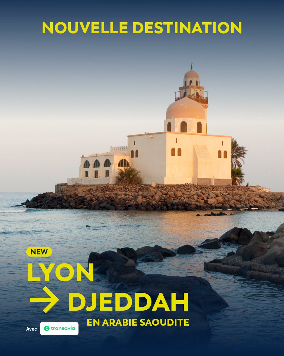 lyonaeroports's tweet photo. NOUVEAUTÉ @transaviaFR 📢🎊

🇸🇦 Djeddah, Arabie Saoudite : 2 vols par semaine (vendredi et lundi) dès le 13 décembre pour découvrir ses trésors culturels et son histoire fascinante.

Plus d'infos ➡️ https://t.co/X43OKJotNl

@vinciairports #FlyFromLyon #Nouveauté #Voyage #Djeddah https://t.co/DKMsAJOcz7