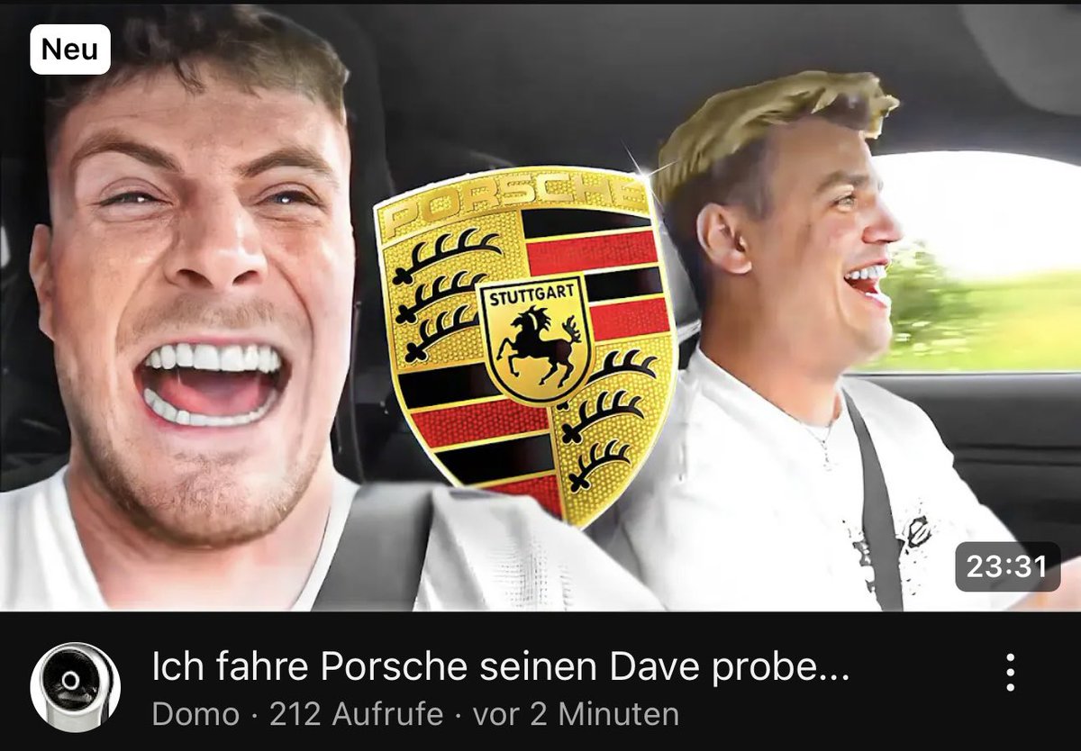 0xVisualiris's tweet photo. @Papaplatte fährst du nun Porsche oder fährst du Dave? Haha https://t.co/UpoyN9qXm1