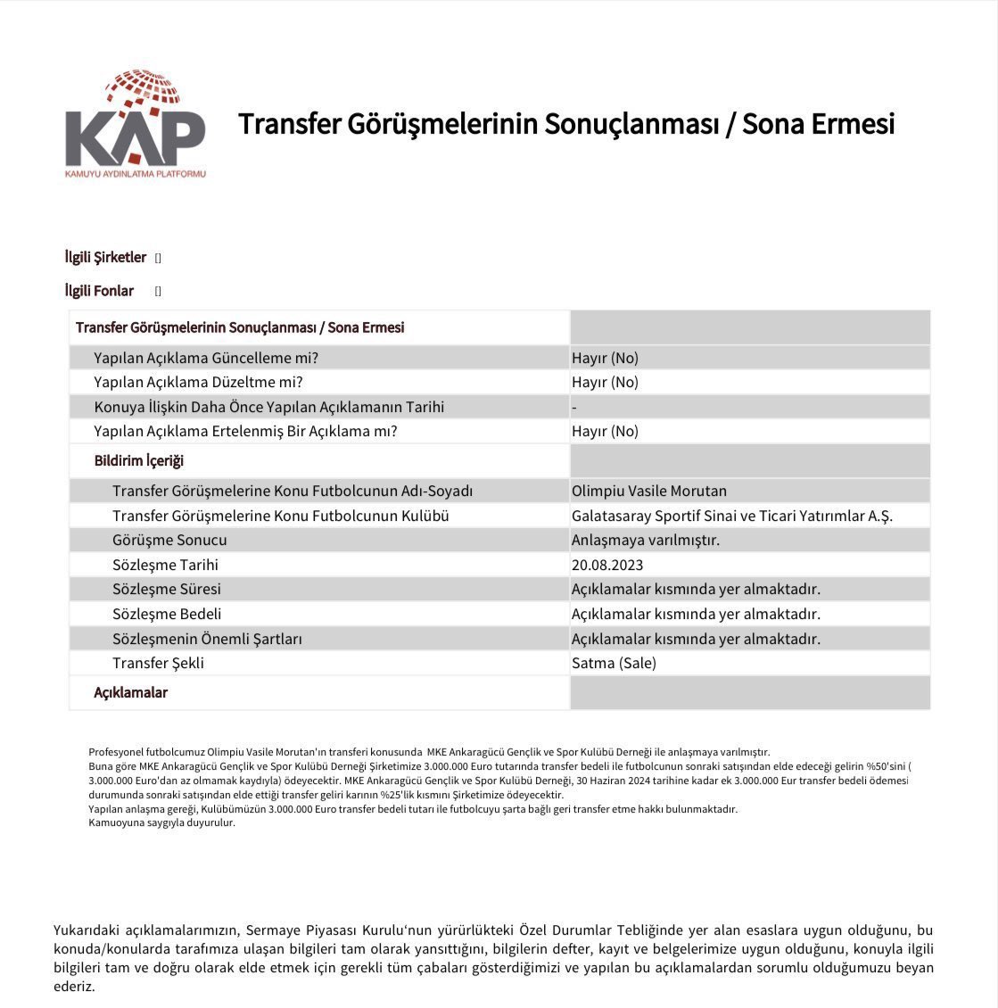 gesedir ne yapsa yeridir durumu ne 
zaman bitecek?

Herkes limitleri dahilinde transfer yapmaya çalışırken, Fenerbahçe 6 yıldır transfer yapabilmek için iyi oyuncularını satmak zorunda bırakılırken gs'nin yalan yanlış KAP bildirimleri ile ilgili neden bir yaptırıma gidilmiyor?