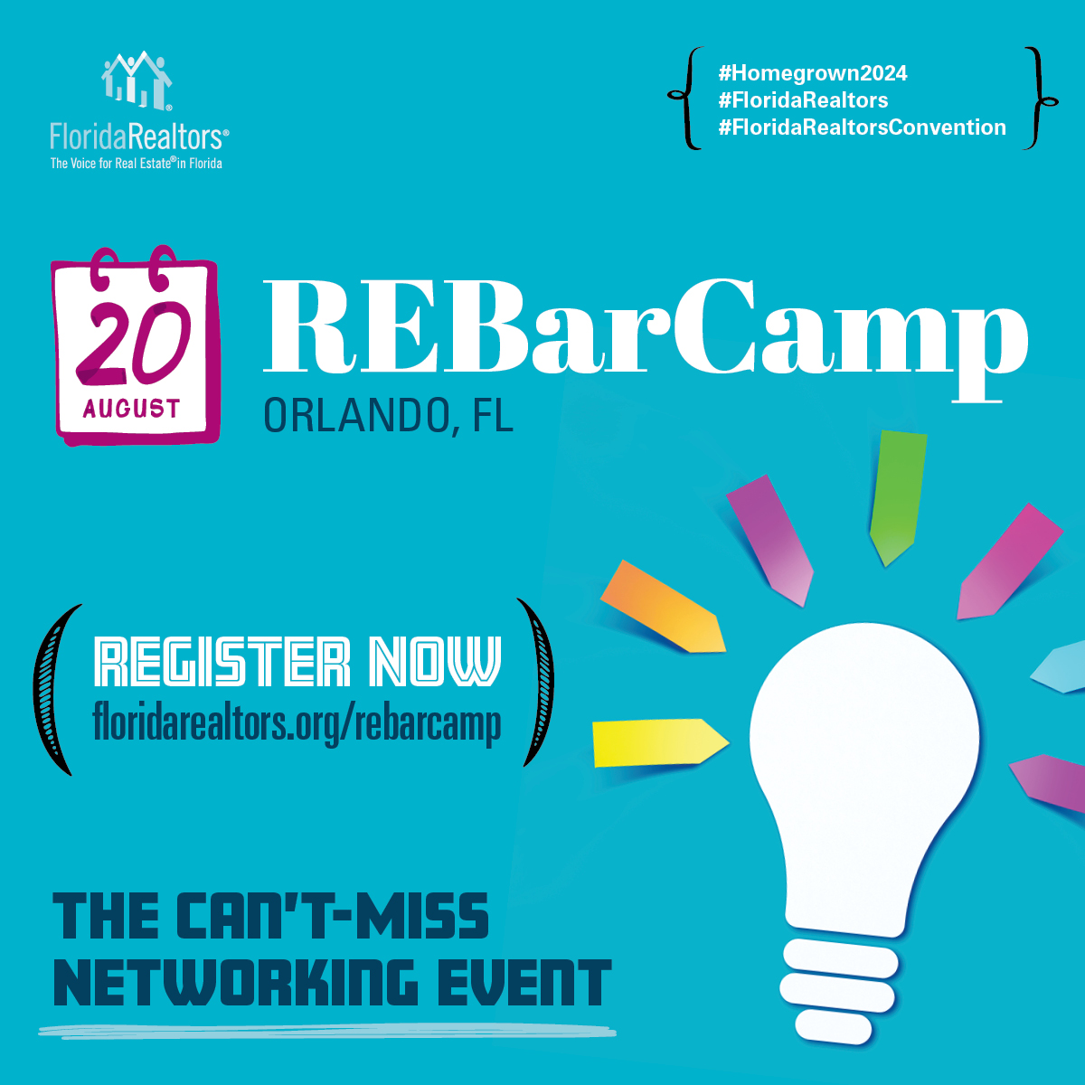 floridarealtors's tweet photo. Time is running out! ⏰ If you haven't done so already, stop what you're doing and register for REBarCamp! Snag your ticket here: https://t.co/QaezTb9WNZ
#Homegrown2024 #FloridaRealtorsConvention #FloridaRealtors #REBarCamp https://t.co/xwIMda6UOL