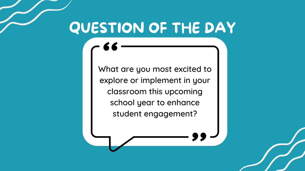 NCCE_EdTech's tweet photo. ๐โจCalling all educators!
We want to hear from you: What innovative teaching strategies or activities are you most excited to introduce this upcoming school year to boost student engagement?
Share your thoughts in the comments below! ๐๐
#EducatorChat #StudentEngagement https://t.co/1vycgkWNmx