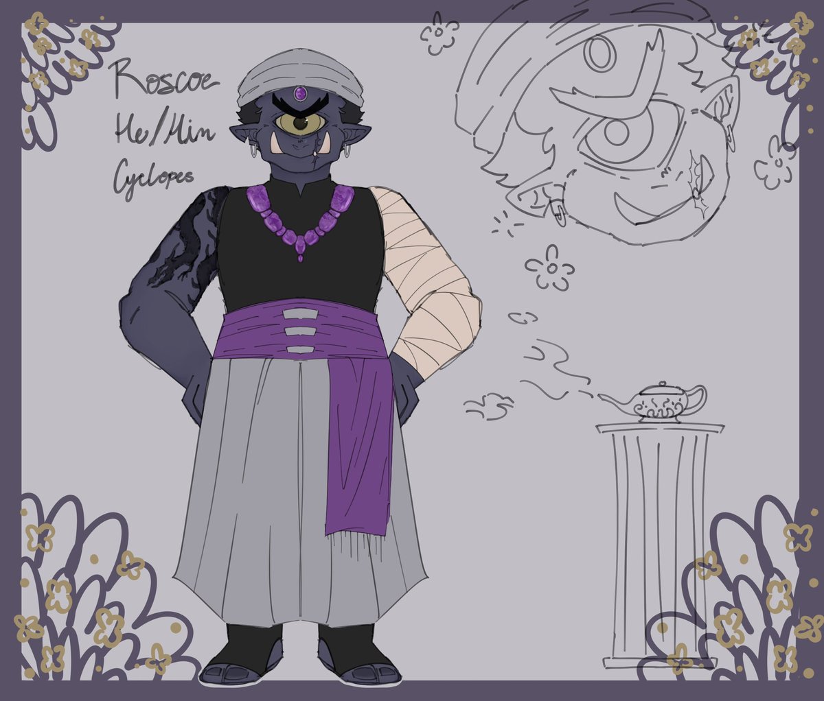 JinxWix's tweet photo. ‘The Fortune Teller’ 🔮
Character Reveal!

Introducing our wondrous magical friend Roscoe! 
👁️ A one eyed cyclops with a sharp tongue who can gather in many! As well as seems to know just about anything about anyone! How odd. Jinx doesn’t seem to like him. :)  🧞‍♂️ https://t.co/fsFl9Vw2HC