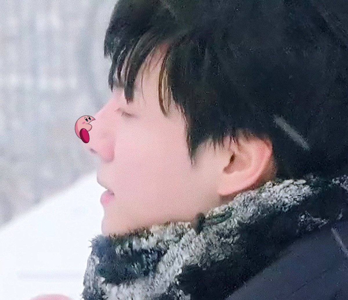 me eating his nose