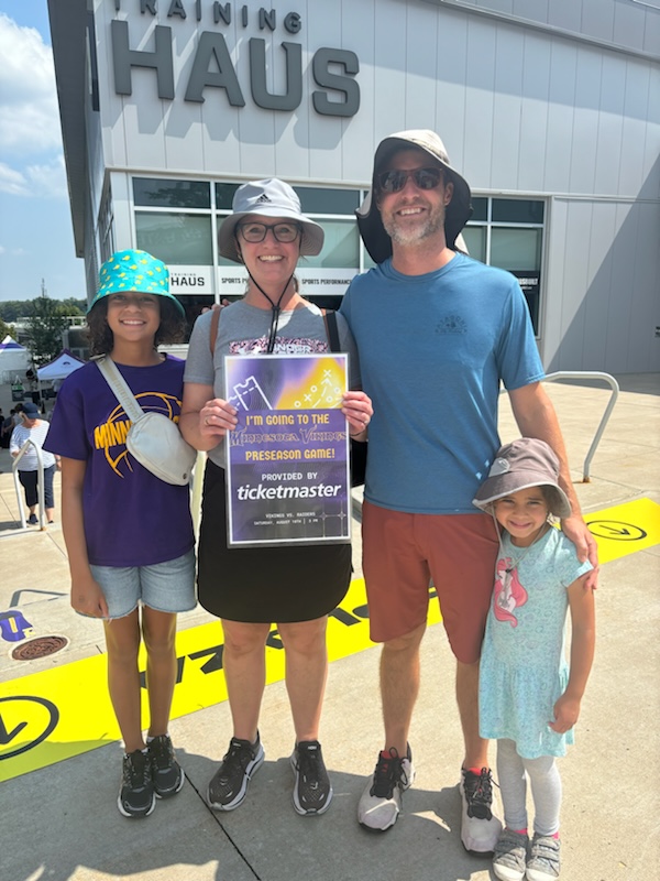 With the help of <a href="/Ticketmaster/">Ticketmaster</a>, we surprised 100 Vikings fans attending Training Camp with tickets to our preseason game against the Las Vegas Raiders! 

Now it’s YOUR turn! 

Retweet to win 4 tickets to Saturday’s game!
