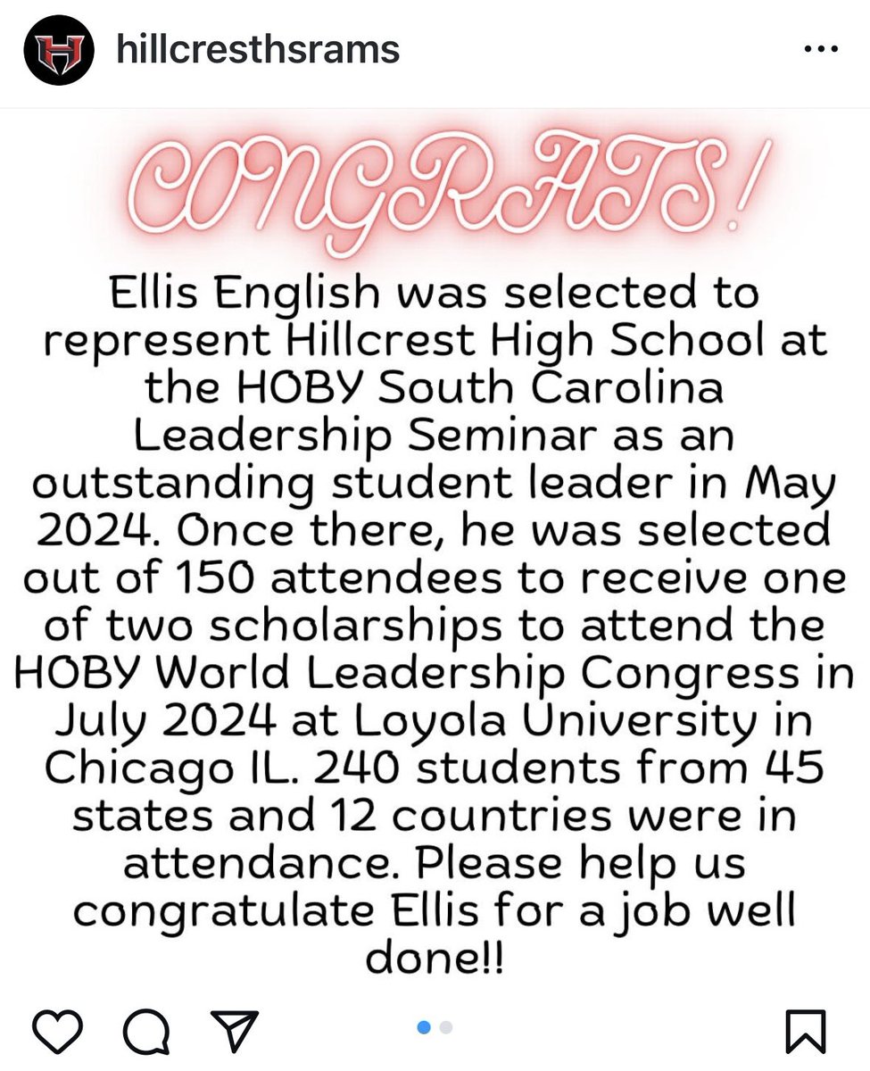 Congrats to Hillcrest wrestler, Ellis English!