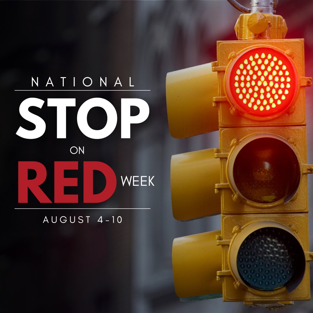 NHTSAgov's tweet photo. 🔴 It's National Stop on Red Week 🔴 — a stark reminder that red light running is one of the major causes of crashes, deaths, and injuries at intersections. 🚦

Always. STOP. On. Red. https://t.co/iQE9tJWOKi