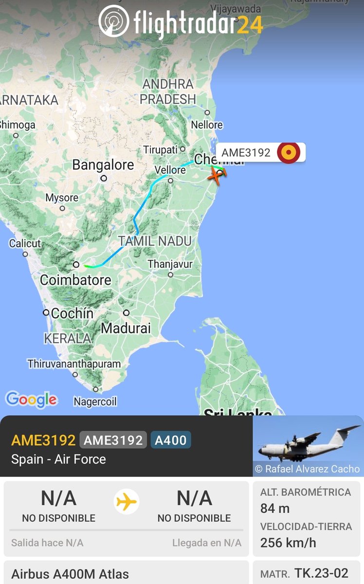 Web_AME's tweet photo. Ahí están mano a mano en la India los 2 ✈️ #A400 del #Ala31 de #BAZaragoza @EjercitoAire Agrupación #PlusUltra que están participando en el #PacifcSkies24
#AME3190 🇪🇦 T.23-11/31-31
#AME3192 🇪🇦 TK.23-02/31-22
🧐👇 https://t.co/m2aK15kEWJ