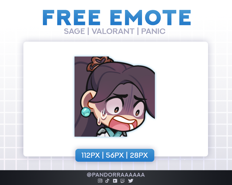 PandorraAAAAA's tweet photo. FREE VALORANT EMOTES 
🔗in🧵⤵️

🩵 Sage Panic
🩵 Sage Heart/Love 
(Including Pride Versions🏳️‍🌈)  

[7/24 Agents Complete] #valorantart https://t.co/0tlT6lLojh