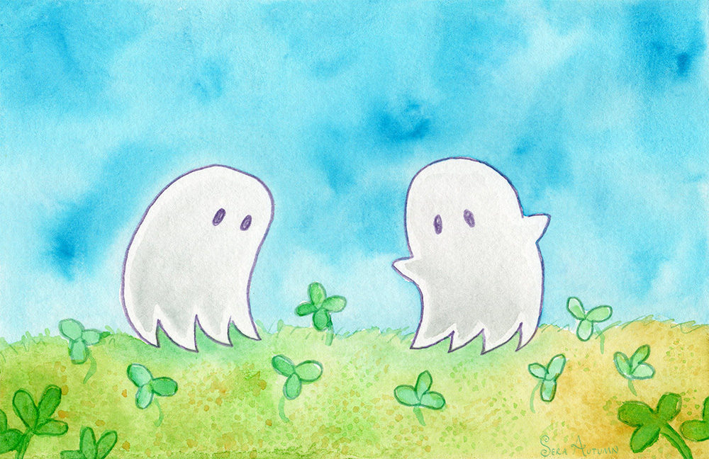 #aughost #aughost2024 #ghosts #clover Day 6 of the Aughost drawing challenge, the prompt was 'clover.' Hope you have good luck today! :)