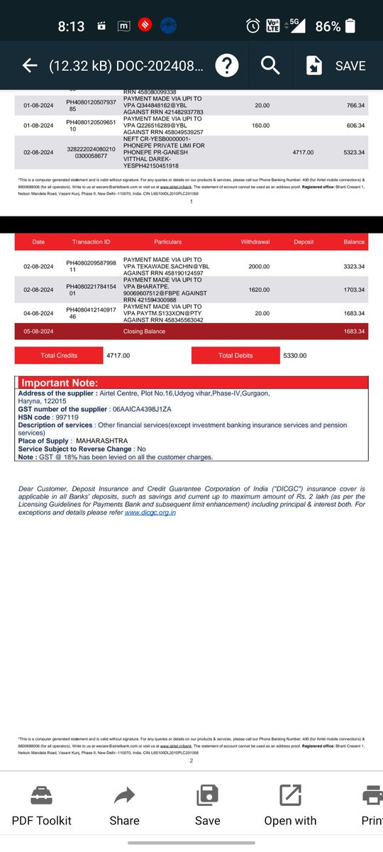 gdarekar210's tweet photo. @airtelbank @PhonePeSupport @RBI @airtelindia @PhonePe हें माझे dettels आहेत. https://t.co/dJS2Xt9xgb
