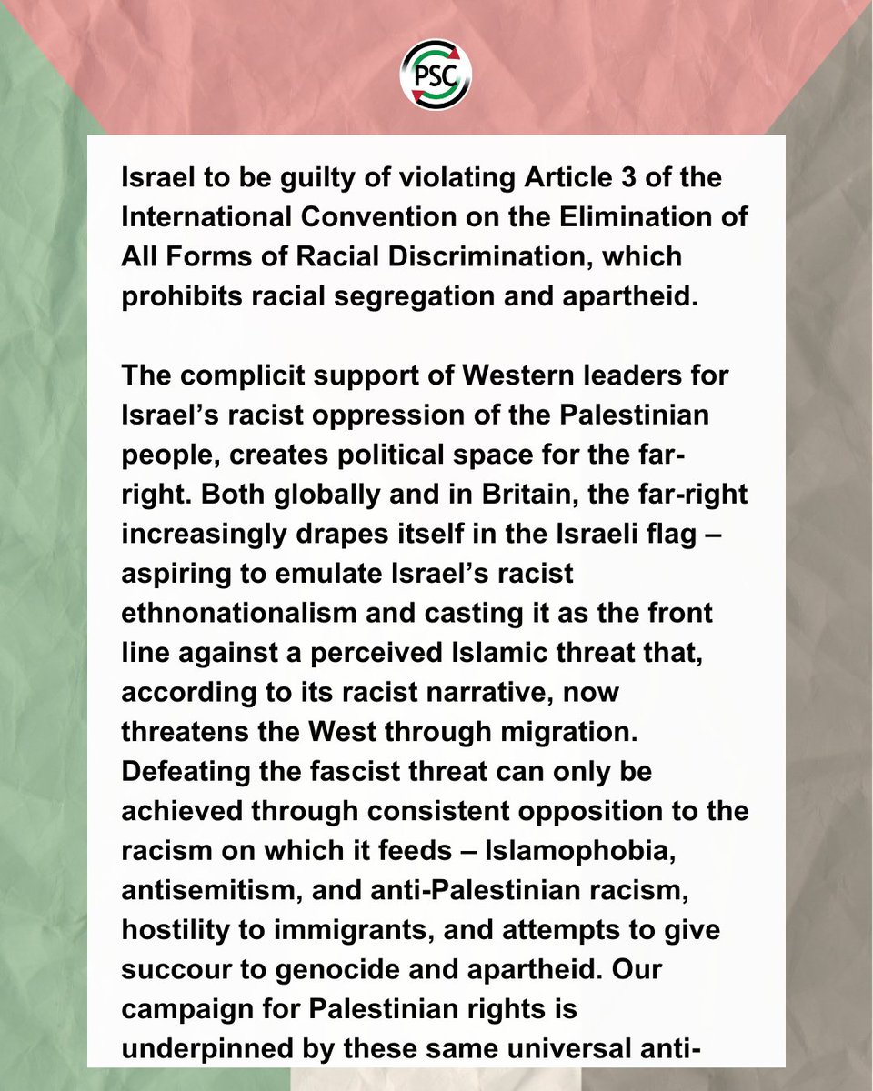 PSCupdates's tweet photo. PSC statement: Defeating the far-right demands consistent anti-racism.

Read the statement here: https://t.co/HIRytxvhd2 https://t.co/uNWq2NBUoW