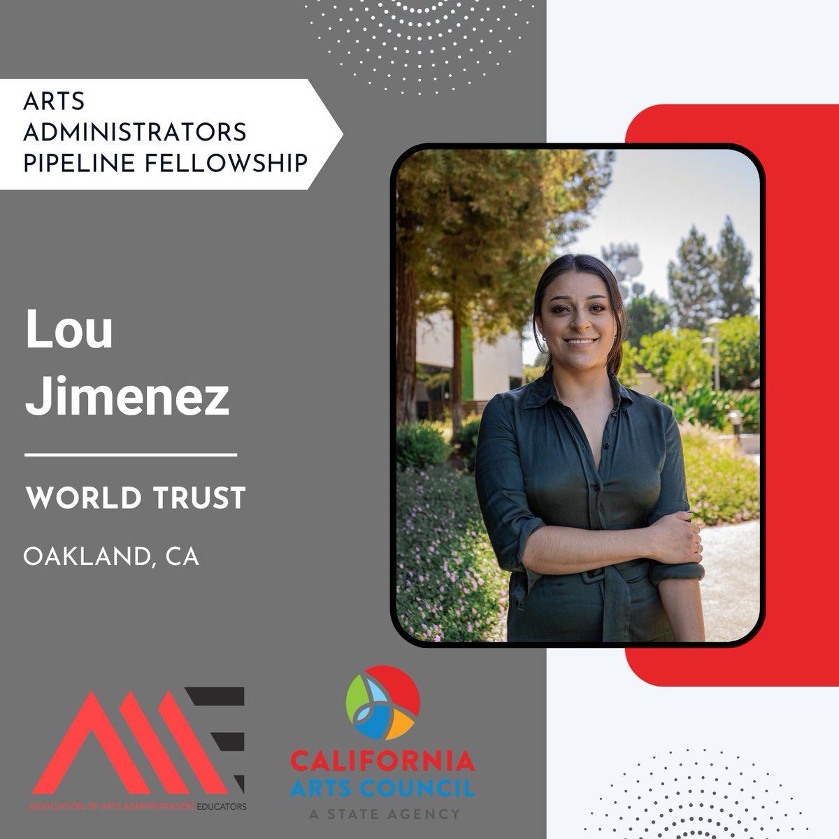 Meet the Arts Administrators Pipeline Fellow! Lou Jimenez is partnered with <a href="/WorldTrust/">World Trust</a>. Learn more at artsadministration.org/artsadminpipel…