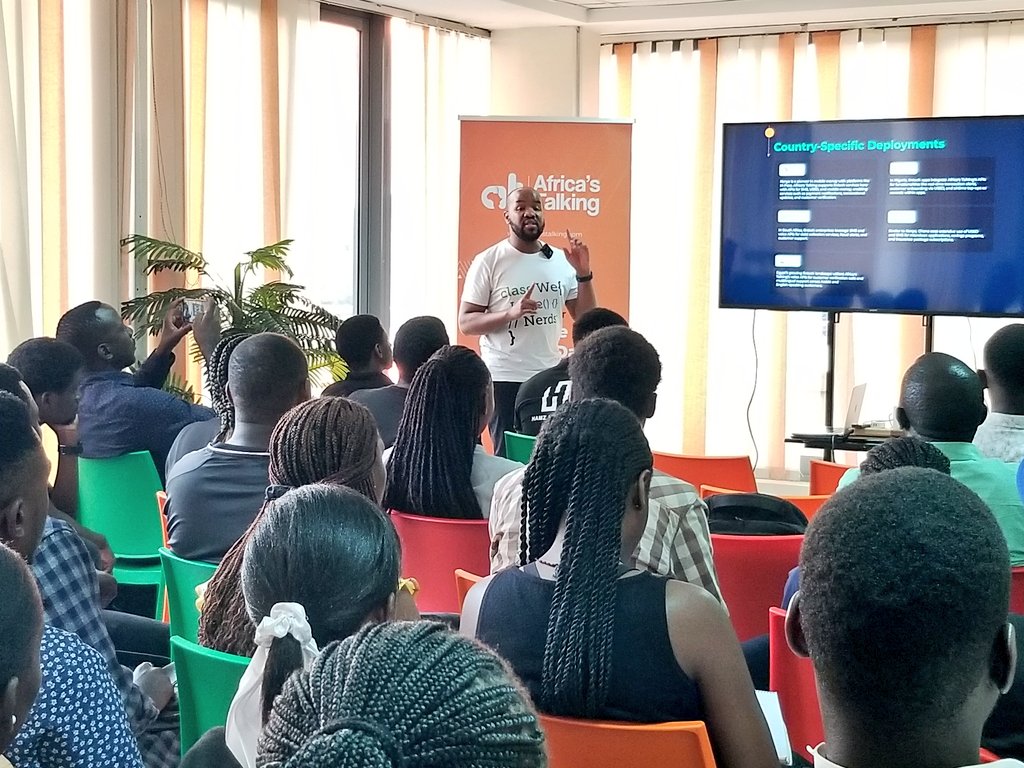 Asa (아사) (@asalugada) on Twitter photo When I talk about <a href="/Africastalking/">Africa's Talking</a>, many people think we sell sms. 😂 But we do more than that. To some it means being able to login into their bank account. To another able to access a loan - <a href="/GrahamIngokho/">🇰🇪 Graham Ingokho</a>, Meet & Greet with <a href="/ATCommunityKla/">Africa's Talking Developer Community Uganda</a>
#BuildWithAT #WeLoveNerds #ATDevsUG When I talk about <a href="/Africastalking/">Africa's Talking</a>, many people think we sell sms. 😂 But we do more than that. To some it means being able to login into their bank account. To another able to access a loan - <a href="/GrahamIngokho/">🇰🇪 Graham Ingokho</a>, Meet & Greet with <a href="/ATCommunityKla/">Africa's Talking Developer Community Uganda</a>
#BuildWithAT #WeLoveNerds #ATDevsUG