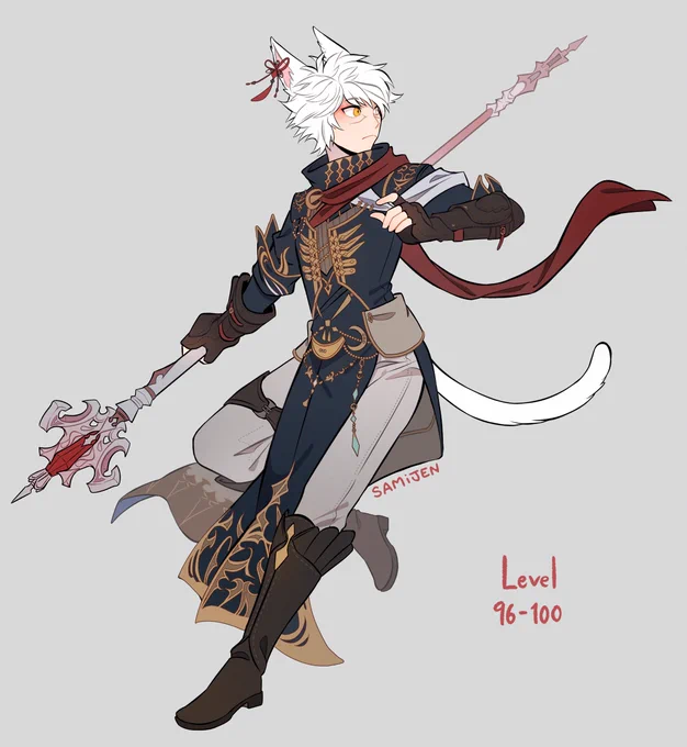 Wyn's Dawntrail glams #ffxivart  (idk how the hexagrapes are eaten…)