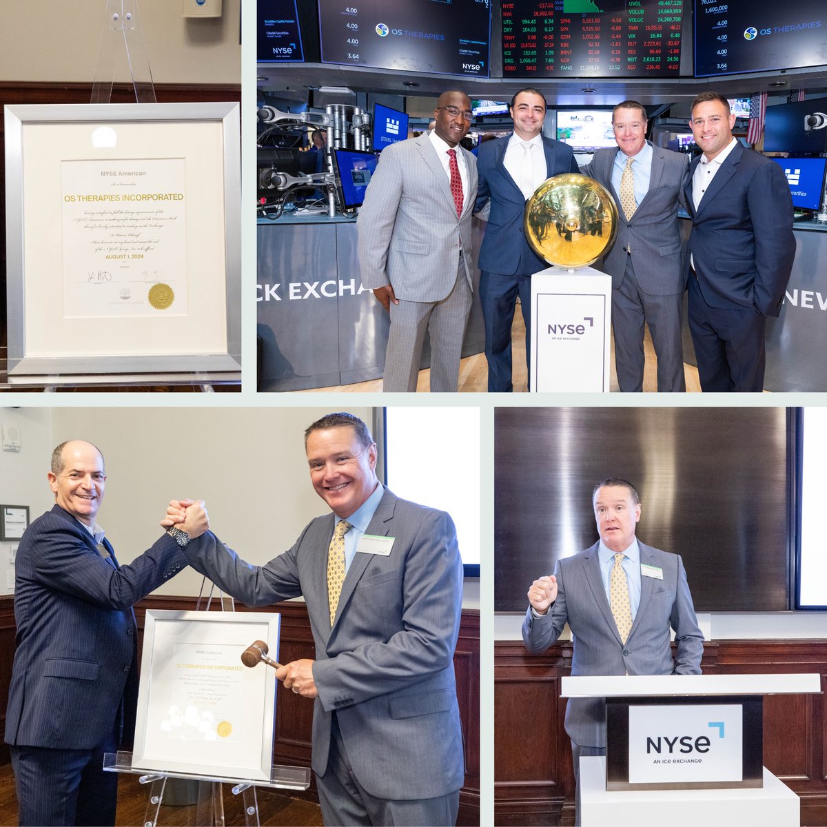 OSTherapies's tweet photo. $OSTX We are honored to be welcomed by the NYSE family. We extend our gratitude to our talented employees, advisors, and partners—your hard work and support have been instrumental. Here's to continued growth and collaboration. Together, we can transform cancer treatment. https://t.co/7dkXtodP8r