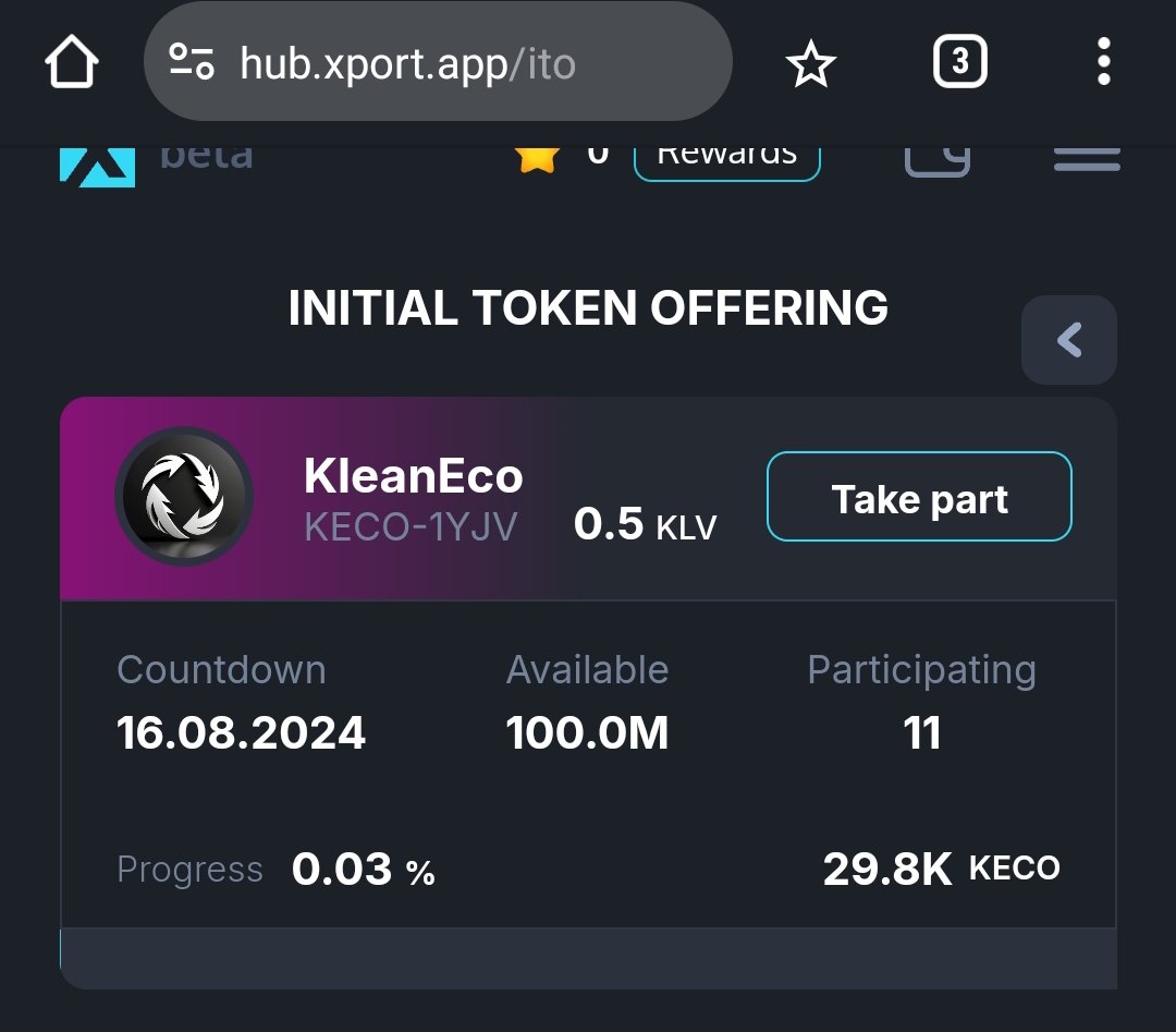 turbo10200's tweet image. Hurry Stocks are limited $KECO
1 keco=0.5 klv
Apply to buy= 100 million
Last date to buy = 16 aug ust 2024