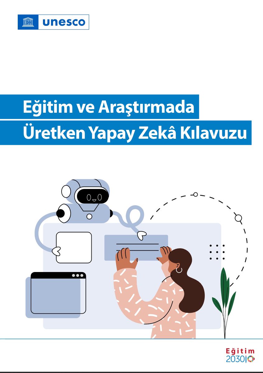 Mutlu ve gururluyuz 🥰
UNESCO Eğitim ve Araştırmada Üretken Yapay Zekâ Kılavuzu, Işıl Boy Ergül’ün çevirisi ve benim çeviri editörlüğüm ile artık sizlerle!
📚 #UNESCO #üretkenYapayZeka #Eğitim
unesdoc.unesco.org/ark:/48223/pf0…