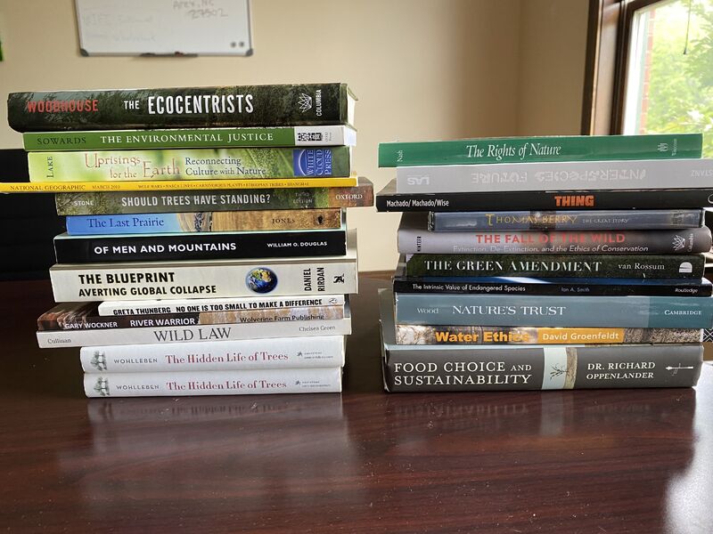 Check out Will Falk's brilliant and poetic "little bound book" called How Dams Fall. He makes the point that the Colorado River can speak without us, but we cannot speak without her. Thanks to Boulder Rights of Nature for sending us a pile of books for our ecocentric law library!