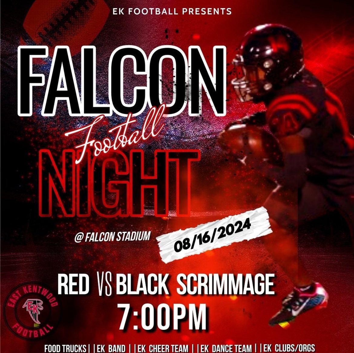 Don't pass up this opportunity! Start the school year off right and get a sneak peek at this year's team! Also, indulge in delicious offerings from local food trucks and much more! #gofalcons