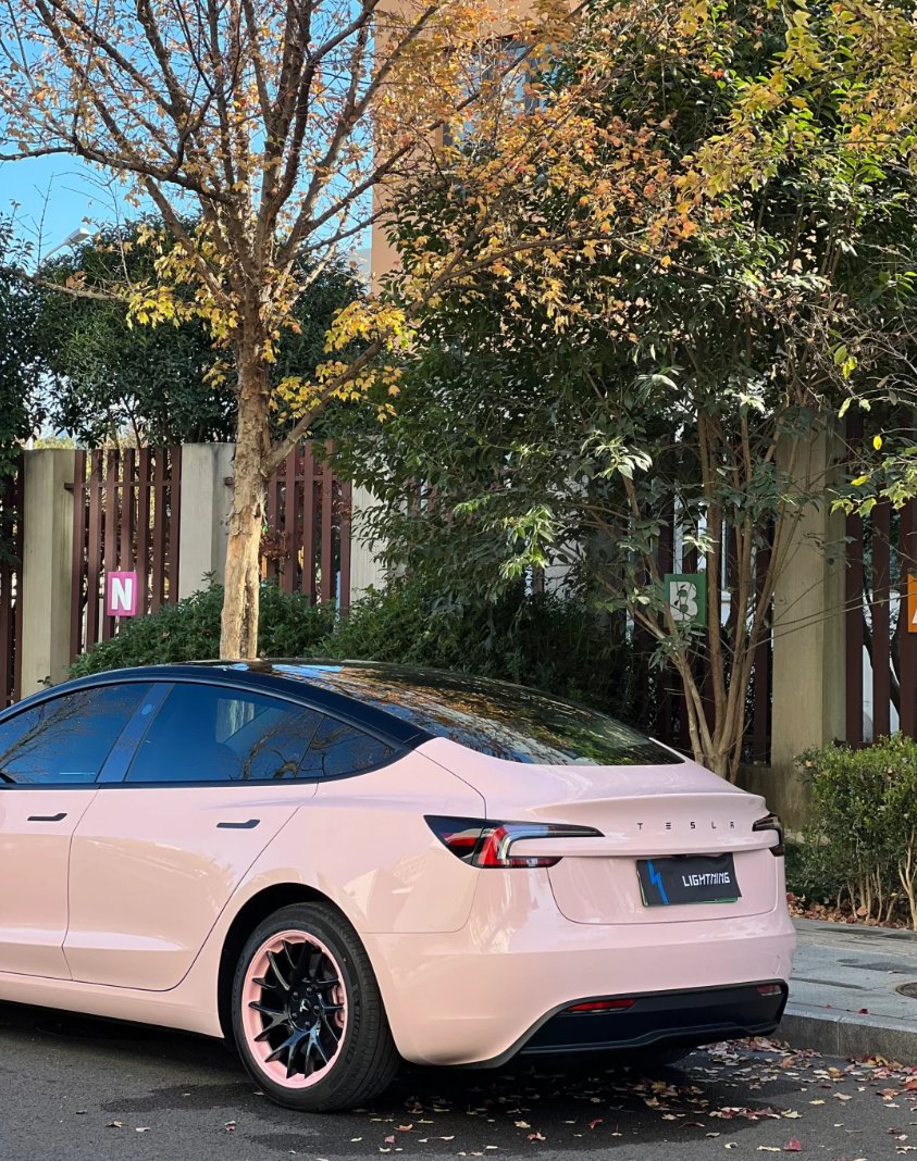MariaGaaabl's tweet image. Saw this afternoon a pink Tesla, looks awesome. I'm considering buying it.