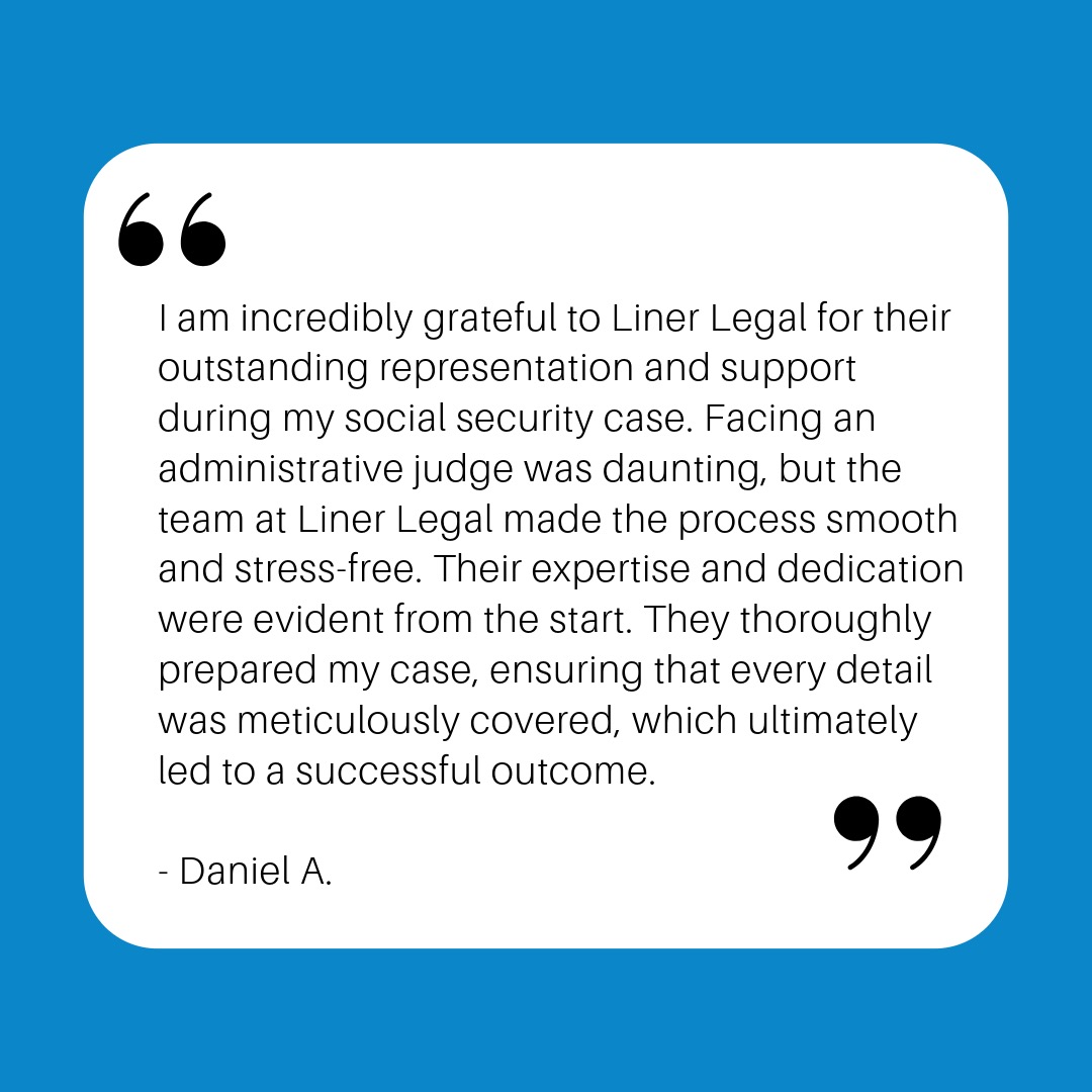 LinerLegal's tweet photo. We are so PROUD to share this review with you from our client, Daniel A.

Are you looking for the team that will support you every step of the way? Contact Liner Legal today!

https://t.co/yzHgE5dX5Z
(216) 282-1773

#ssdi #ssd #socialsecuritydisability #lawyers #socialsecurity https://t.co/i5P4bTQqUu