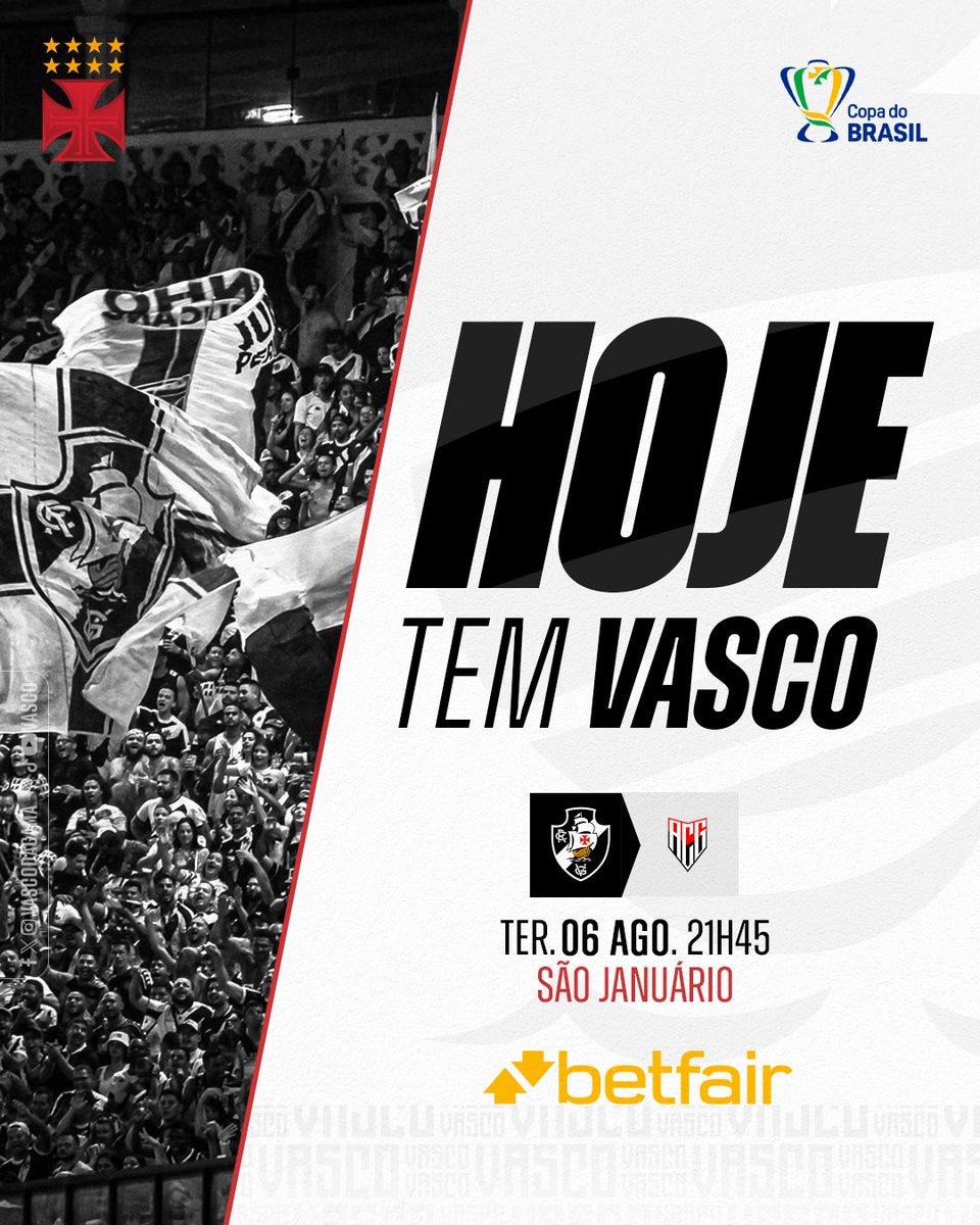VascodaGama's tweet image. #HojeTemVasco 💢

🆚 Atlético-GO
🏆 Copa do Brasil
🎯 Oitavas de final - Volta
🏟 São Januário
🕤 21h45
📺 Globo, SporTV, Premiere e Amazon Prime
🎙 VascoTV (pré-jogo e narração)

Vem com o Vasco, vem com a Betfair! 💢
➡ mla.bs/48f09ad4
⚠️ 18+. Jogue com…