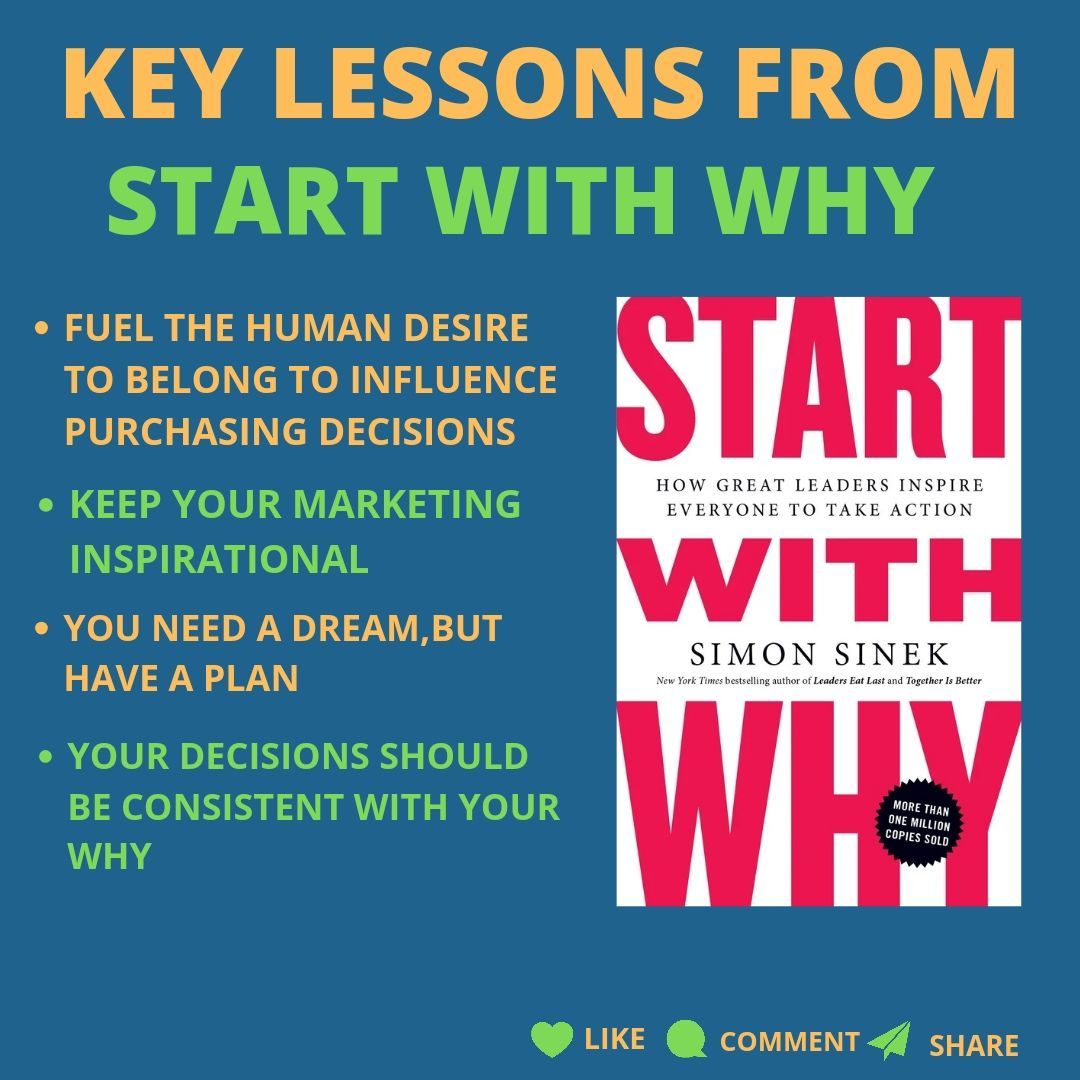 JEvolve0520's tweet image. Key Lessons from Start With Why by Simon Sinek #Startwithwhy #simonsinek #keylessons #book #successsecrets
