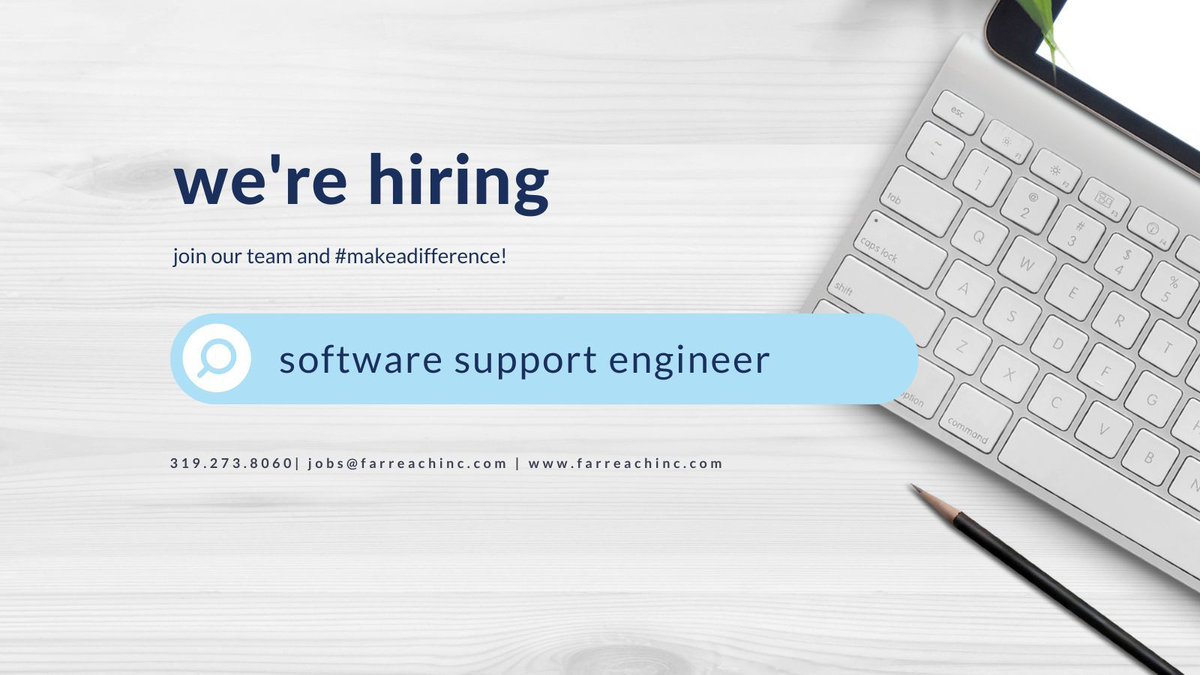Become a key player in a small but mighty team at Far Reach! We're on the lookout for a Software Support Engineer to provide exceptional support to our clients. Apply today! 🖥️ #NowHiring #SoftwareSupport #Careers #FarReach buff.ly/3LGWiIS