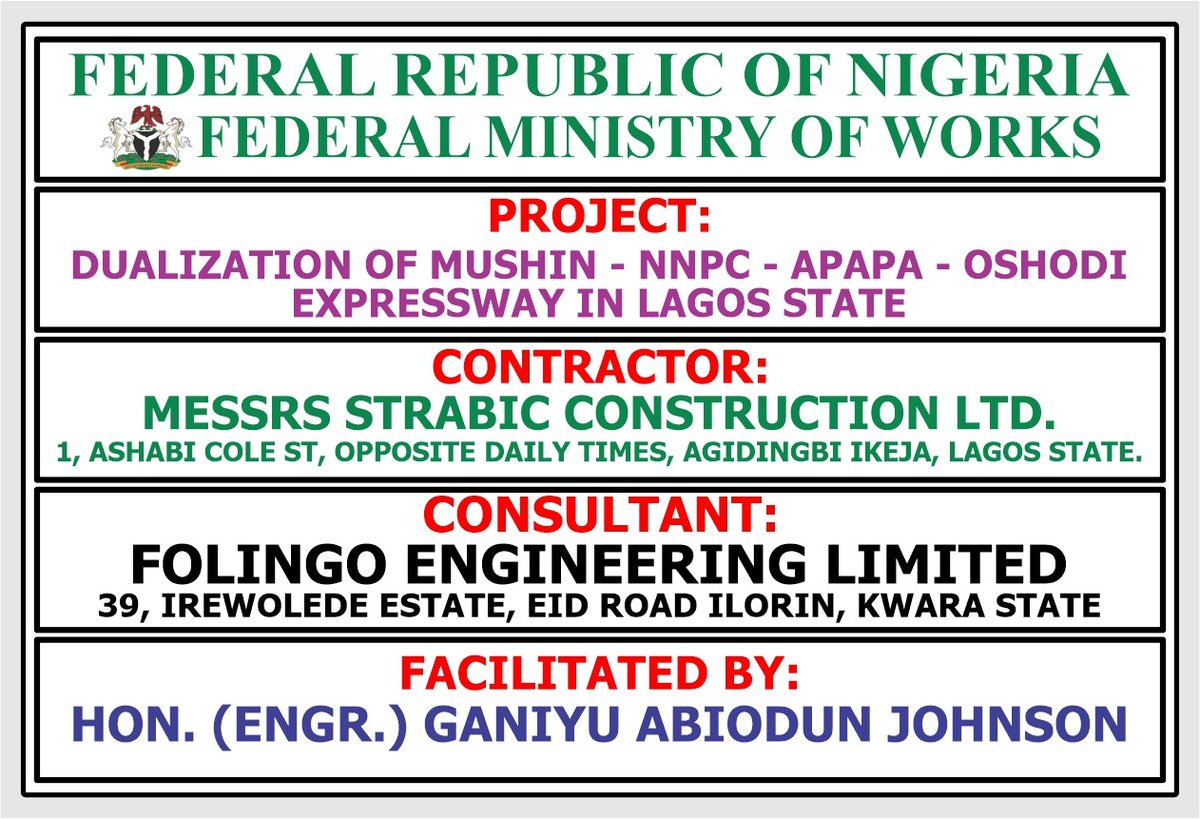 ganiyujohnson02's tweet photo. It's crucial to set the record straight regarding the many projects facilitated by Hon. Ganiyu Abiodun Johnson during his tenure. One notable project is the dualisation of Mushin - NNPC - Apapa/Oshodi Expressway in Lagos State

1/3 https://t.co/bZpS7PhiRR