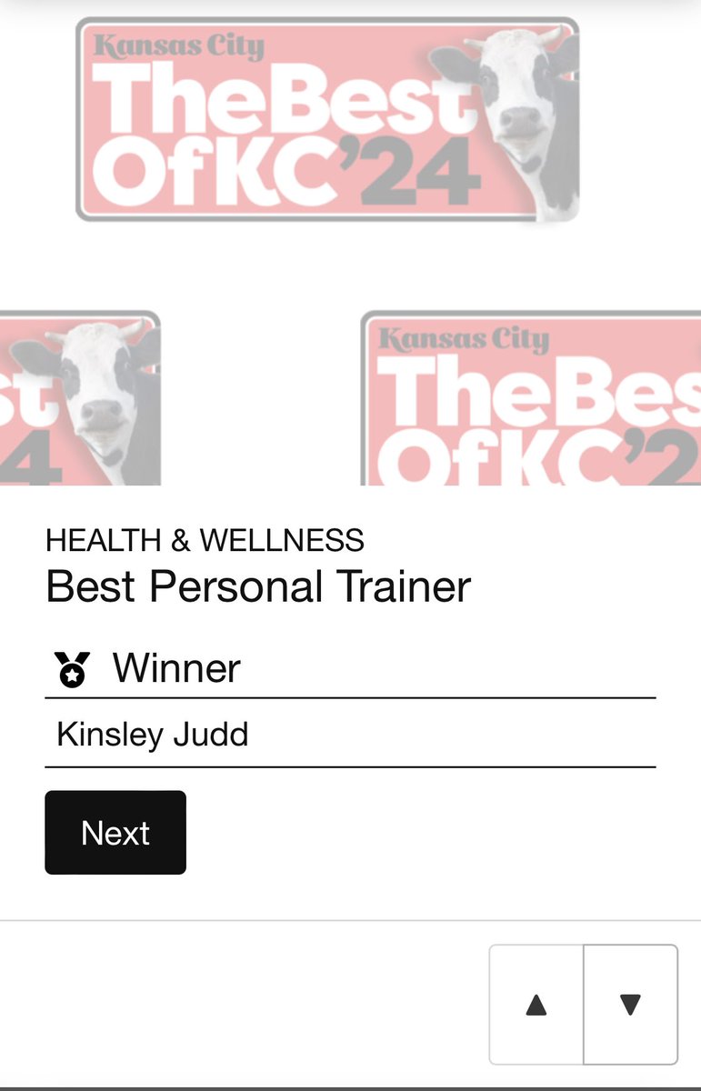 KinsleyCoach's tweet photo. !! HUGE thanks to everyone who has supported me on this journey to be recognized as the BEST PERSONAL TRAINER in KANSAS CITY 2024 !! I’m honored! Thank you! 

#best #KansasCity #personaltrainer https://t.co/IHt9vh6Ddd