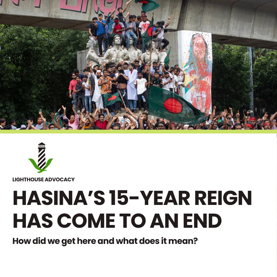 LighthouseNGO's tweet image. Congratulations to the courageous people of Bangladesh for overthrowing the brutal Hasina regime! To the public and students, keep pushing until justice is served and all perpetrators are held accountable.

#Bangladesh
#BangladeshProtests 

🧵 1/6