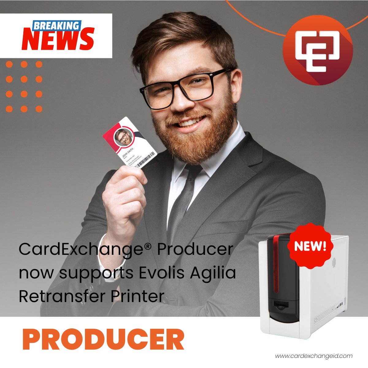 Great news for all CardExchange® Producer users! 🎉 We're excited to introduce support for the @Evolis Agilia retransfer ID card printer, bringing you exceptional print quality and enhanced security features. #IDCardPrinting #PrintQuality #Security