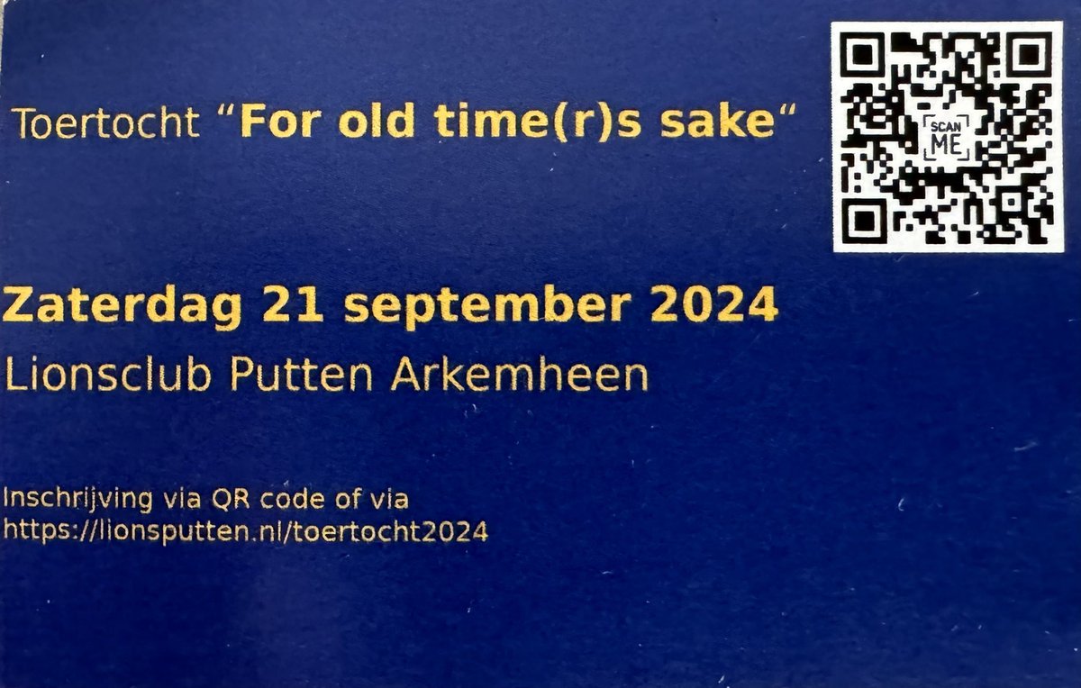 Weet je wat nou zo leuk is? Op 21 september kan ook jíj meerijden voor de goede doelen. Een oldtimer, cabrio, Tesla, het maakt niet! Alles voor de mooie goede doelen. Scan de QR-code en doe ook mee!