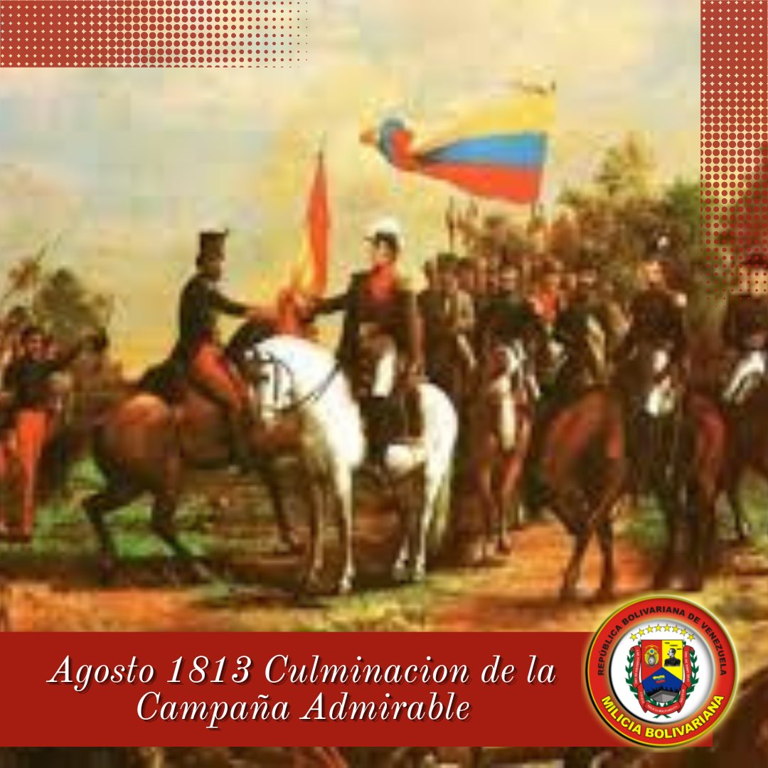 Hoy #6AGO24, se conmemora 211 años de un momento histórico trascendental: la entrada triunfal de Simón Bolívar a Caracas, tras la culminación exitosa de la Campaña Admirable. Este periodo marcó un capítulo crucial y decisivo en la lucha valiente por la independencia de Venezuela.