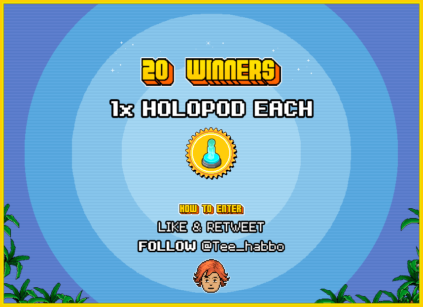 👤 Origins Holopod Giveaway 👤

Rules:
1️⃣ Follow: <a href="/Tee_habbo/">Tee</a>
2️⃣ Like &amp; RT - by 5pm UTC on August 8th (Thurs)

This is a quick one just to give the new rare out! GL