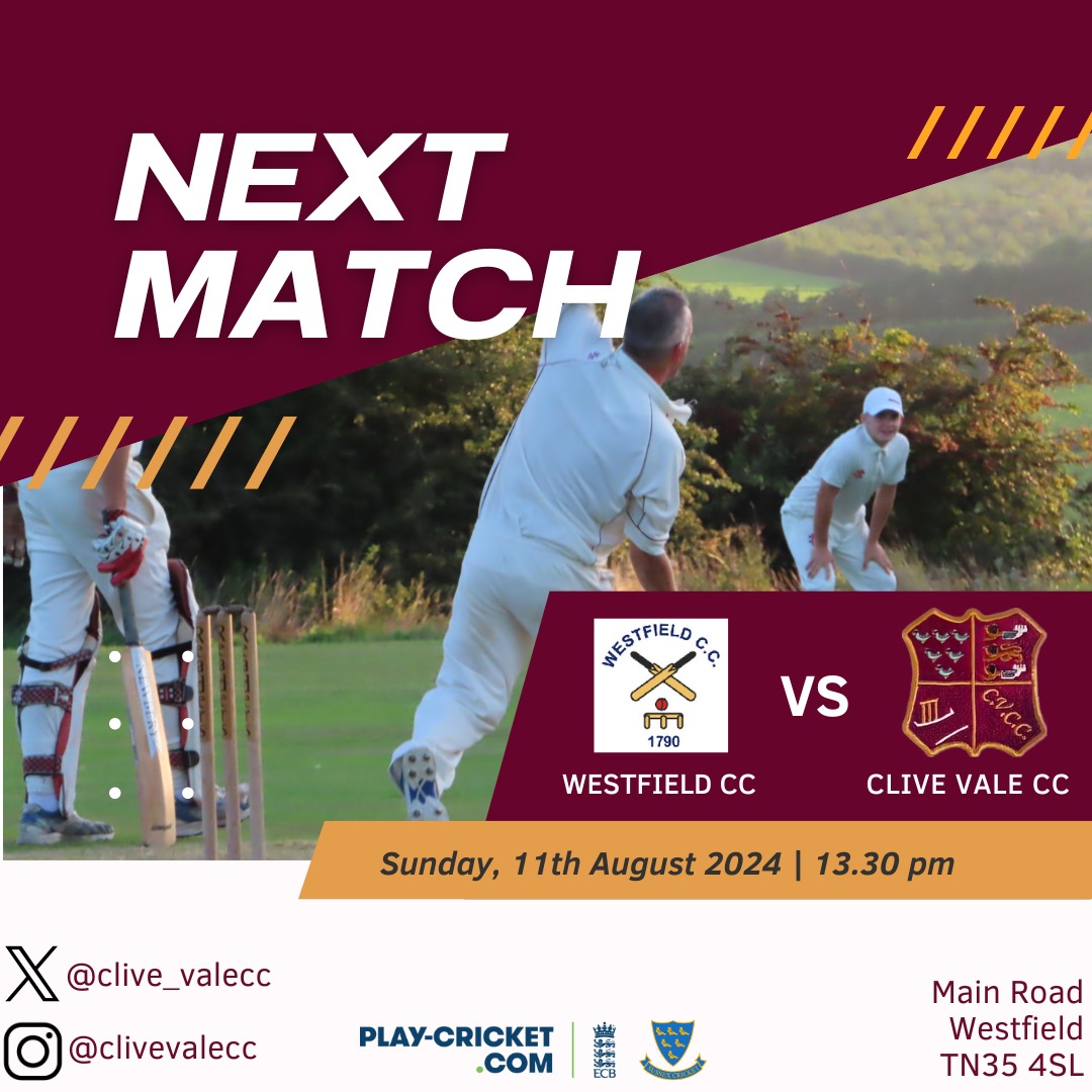 clive_valecc's tweet photo. 🏏IT'S MATCH WEEK🏏
And we are back in action this time we make a trip to @_WestfieldCC this Sunday.

📅Sunday 11th August 
🕐1.30pm Start 
🆚 @_WestfieldCC
📍TN35 4SL
#UpTheValeArmy https://t.co/oKzyVNS0Dc