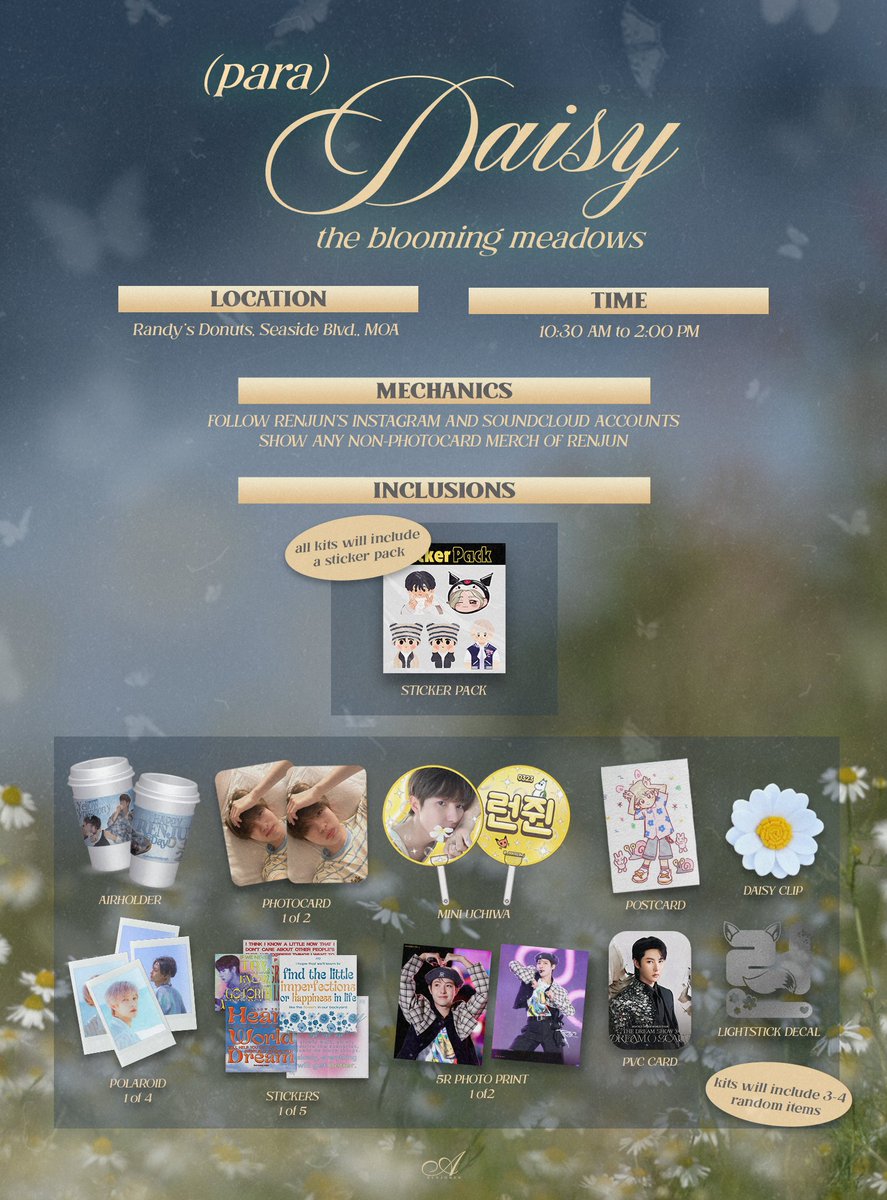 alwaysrenjunph's tweet image. 🍃⛅️🏞
(𝓅𝒶𝓇𝒶) 𝒟𝒶𝒾𝓈𝓎
𝘛𝘩𝘦 𝘉𝘭𝘰𝘰𝘮𝘪𝘯𝘨 𝘔𝘦𝘢𝘥𝘰𝘸𝘴

You are invited to the field of blooming meadows 🌿🌳🪴

Come join us at Randy's Donuts (MOA) this coming August 10-11, 10:30 am to 2 pm, where renchins can gather and receive gifts from alwaysrenjunph! 🌟

The…