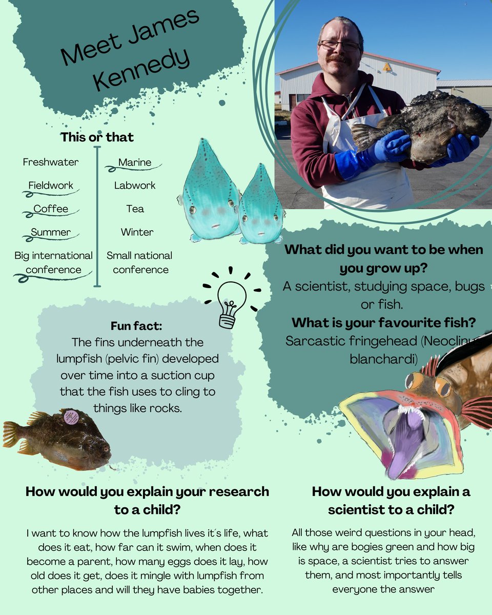 IceFish Research (@icefishresearch) on Twitter photo Meet James Kennedy 🐟🇮🇸
From wanting to become a scientist studying space, bugs, or fish as a child to now working as a marine biologist <a href="/MFRI_Iceland/">Marine and Freshwater Research Institute, Iceland</a> in Iceland.
Learn more about <a href="/clumpusjim/">James Kennedy</a> and his work on the one and only lumpfish 🐟
icefishresearch.com/2024/08/06/jam…
#FishIceland Meet James Kennedy 🐟🇮🇸
From wanting to become a scientist studying space, bugs, or fish as a child to now working as a marine biologist <a href="/MFRI_Iceland/">Marine and Freshwater Research Institute, Iceland</a> in Iceland.
Learn more about <a href="/clumpusjim/">James Kennedy</a> and his work on the one and only lumpfish 🐟
icefishresearch.com/2024/08/06/jam…
#FishIceland