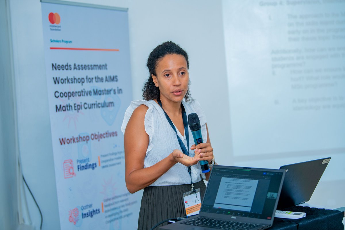 AIMS_RIC's tweet photo. We are grateful to Sophie Diarra for leading the Needs Assessment Study for #MathEpi & sharing the findings. From the results, informants agree that capacity needs to be built in Africa to tackle our #epidemiological problems, using modelling as a tool to inform decision-making. https://t.co/dmrOzy4QDu